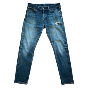 Levi’s 508 Distressed Straight Leg Jeans 32x32 Dark Wash Stretch Denim Grunge